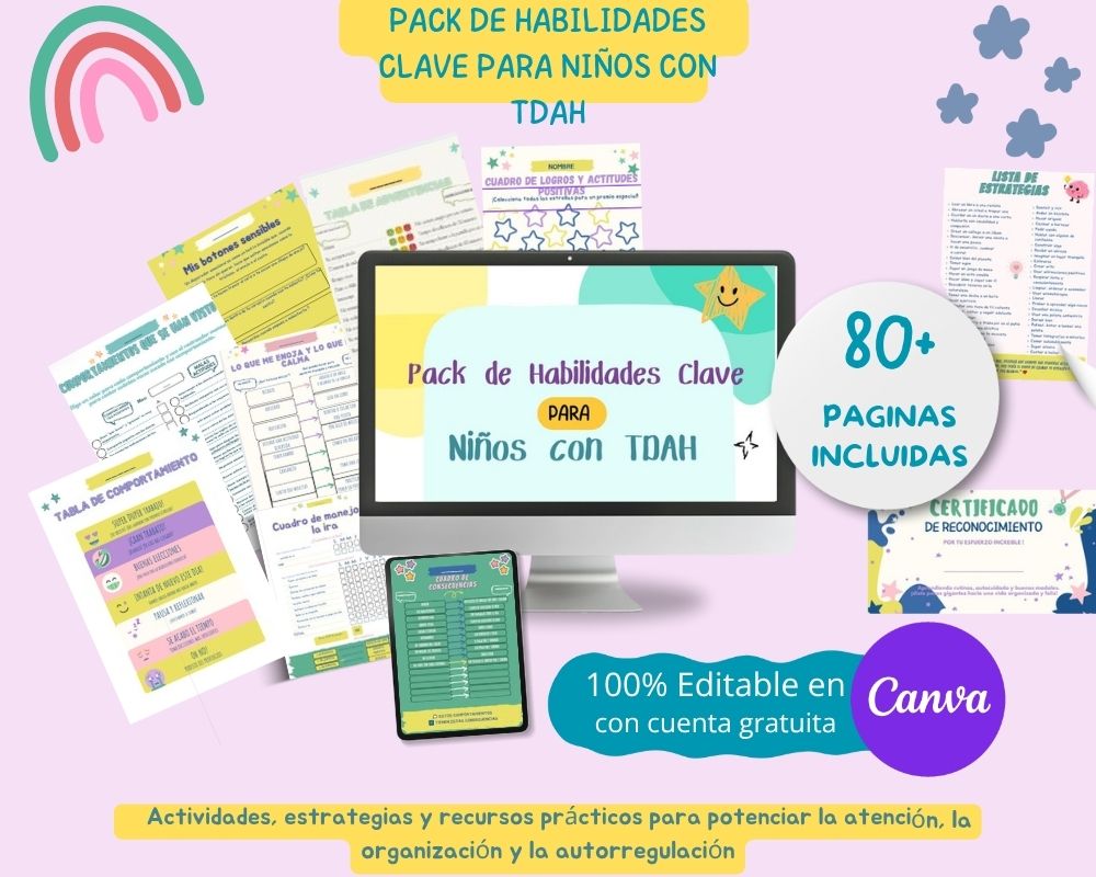 PACK DE HABILIDADES CLAVE PARA NIÑOS CON TDAH